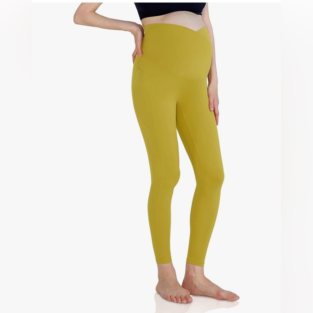 Maternity Leggings in Mustard Yellow